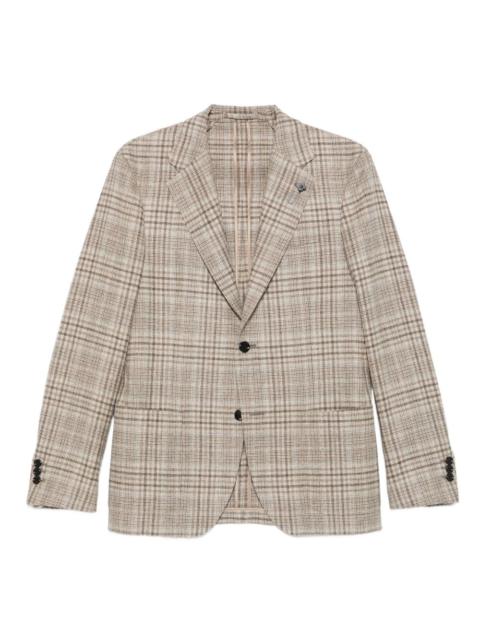 checked two-button blazer