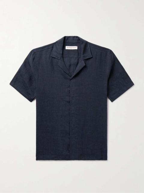 Maitan Camp-Collar Linen Shirt