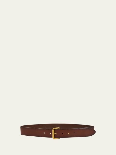 Motorcycle Brown Leather Belt