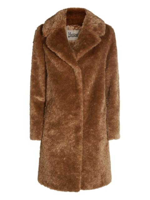 faux-fur lapel coat