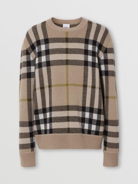 Check Cashmere Jacquard Sweater