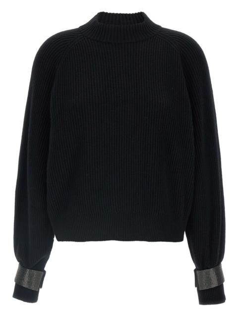 ribbed Monili-cuff sweater