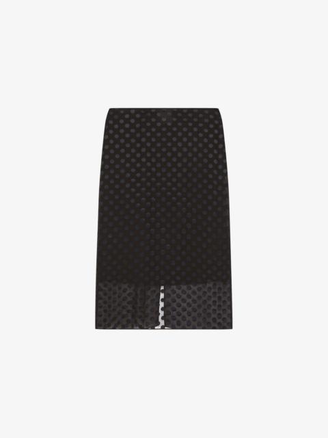 SKIRT IN POLKA DOTS DÉVORÉ SATIN