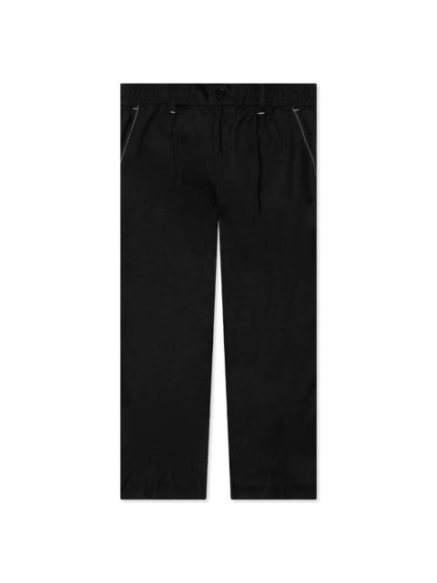 LIGHTWEIGHT WOOL ELASTICATED WOVEN PANT - CHARCOAL