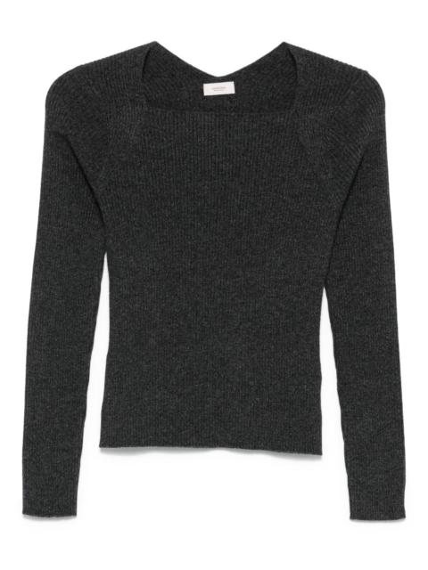 square-neck ribbed sweater