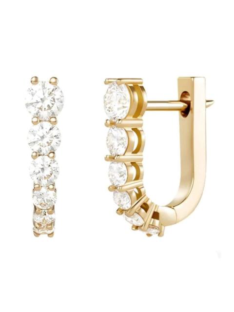 Aria U Diamond Huggie Earrings