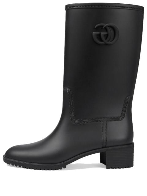 (WMNS) Gucci Double G Rain Boot 'Black Rubber' 762700-J8710-1000
