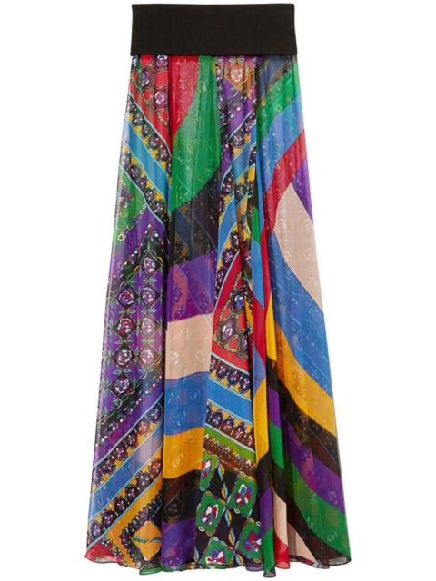 Iride Festa-print silk skirt