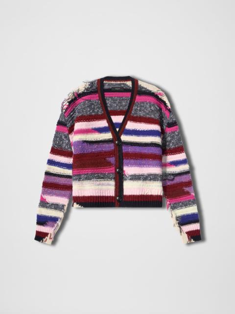 MULTI YARN STRIPE CARDIGAN
