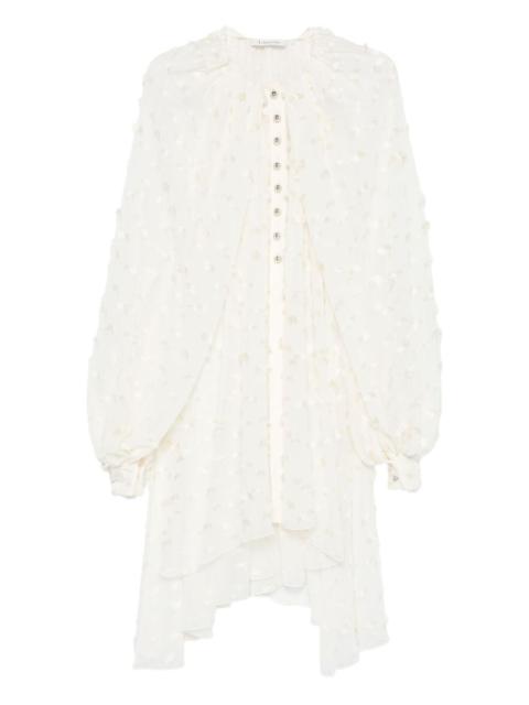 button-fastening ruffled blouse