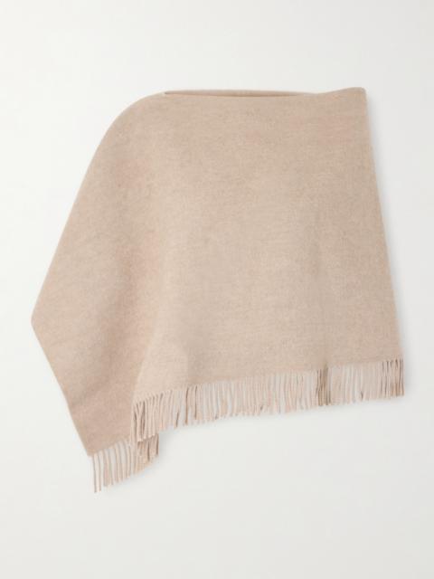 Fringed Wool And Cashmere-blend Poncho
