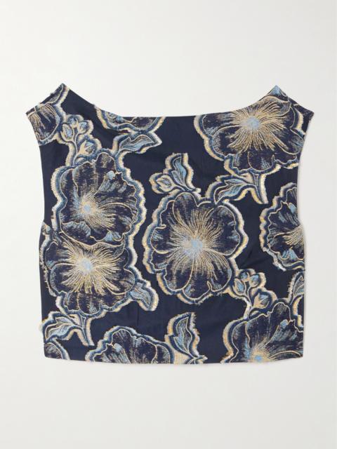 Richard Barocco Cropped Metallic Fil Coupé Top