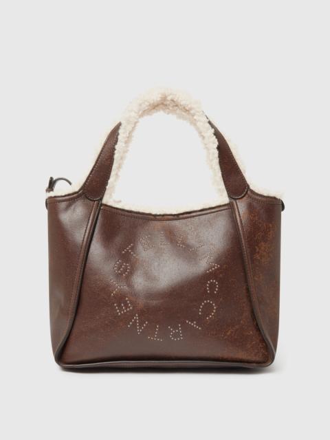 Logo Plush-Lined Crossbody Tote Bag
