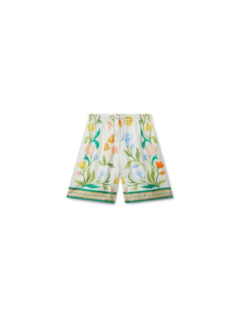 L'Arche Fleurie Silk Shorts