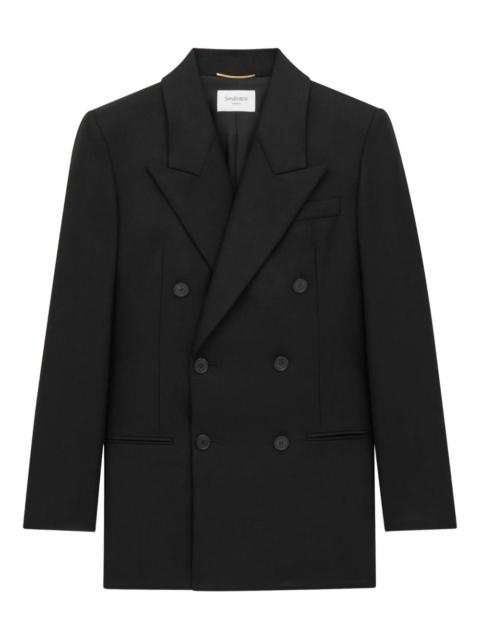 double-breasted wool blazer