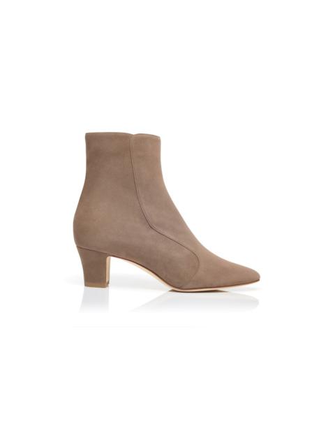 Light Brown Suede Ankle Boots