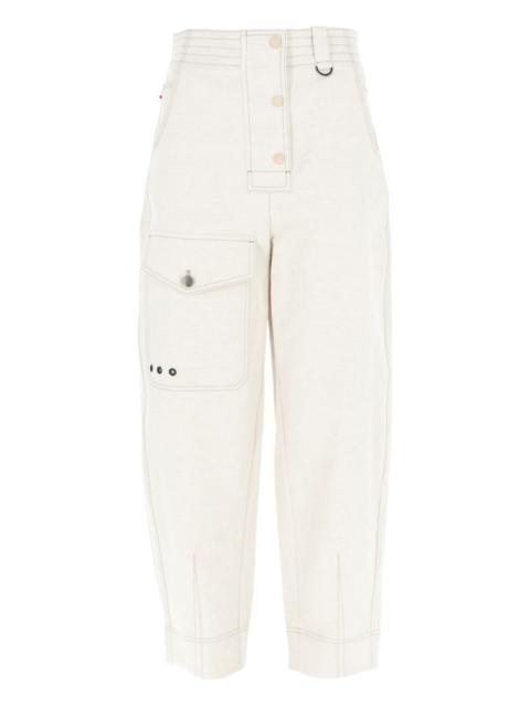button-fastening trousers