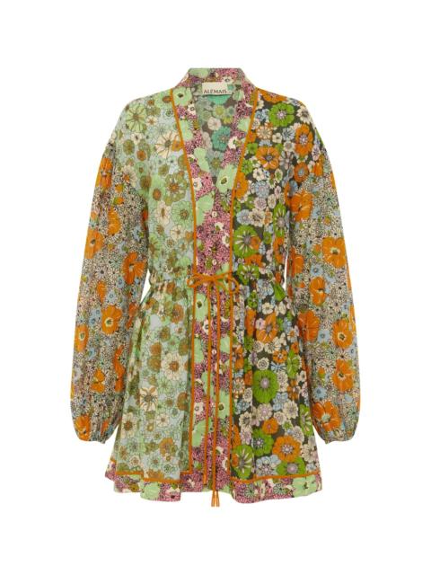 Orange Blossom Spliced Mini Dress