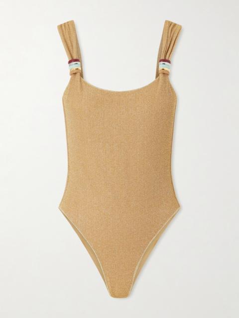 Lumière Embellished Lurex Swimsuit