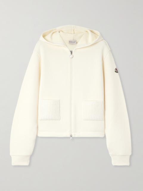 Ribbed Knit-trimmed Cotton-blend Jersey Hoodie