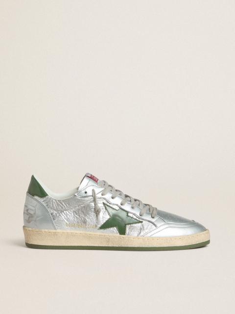 Men's Ball Star in silver nylon with green leather star and heel tab