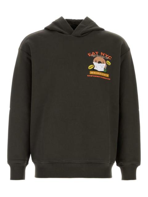 bagel-print cotton hoodie