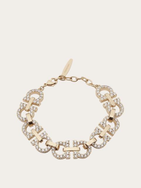 Crystal embellished Gancini bracelet