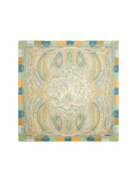 paisley-print frayed-edge scarf