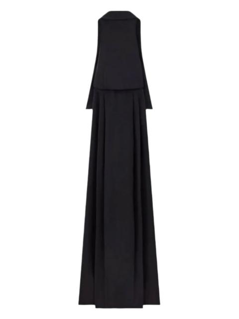 halterneck silk maxi dress