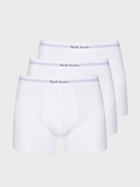 Long White Boxer Briefs Three Pack