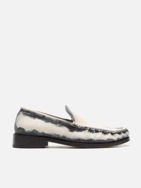 Leather loafers - White/black