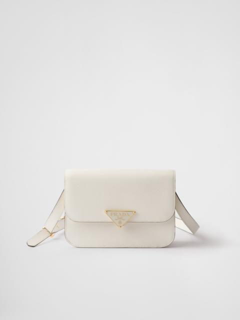 Saffiano leather flap shoulder bag