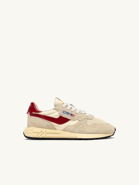 REELWIND LOW SNEAKERS IN ECRU AND RED NYLON AND SUEDE