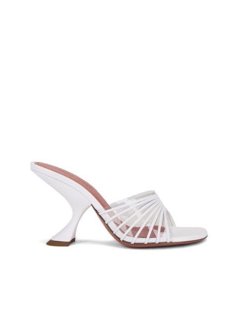 sculpted-heel strap mules