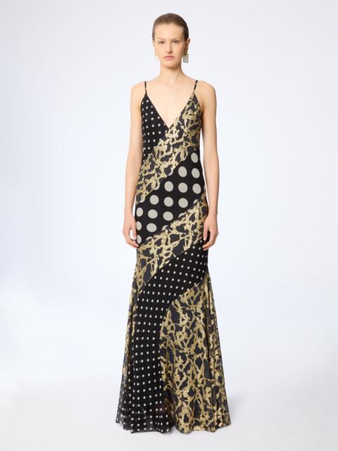 Marbled Gold Satin Dress
