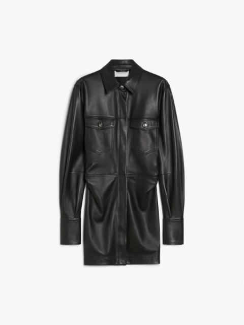Nappa-leather oversized shirt