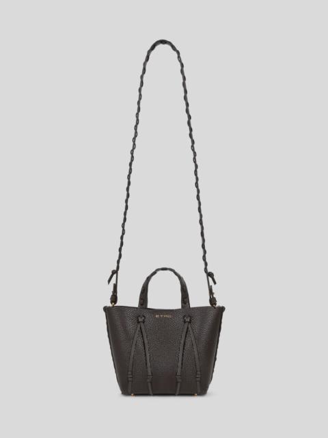 ETRO ESSENTIAL MINI LEATHER TOTE BAG WITH THREADING