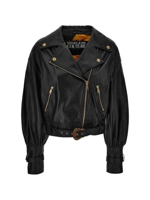 zip-pocket biker jacket
