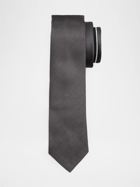 Men & apos;s Signature Grosgrain-Trim Silk Tie