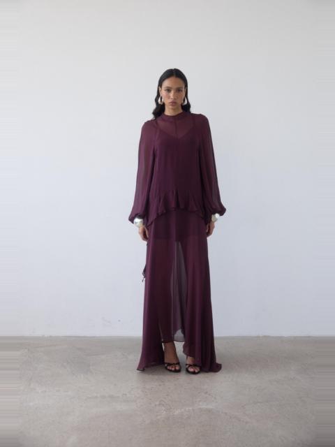 TERRAN MAXI DRESS IN EARTH GEORGETTE CHIFFON