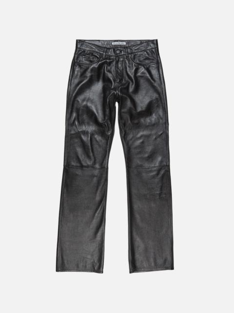 Leather trousers - regular fit - Black