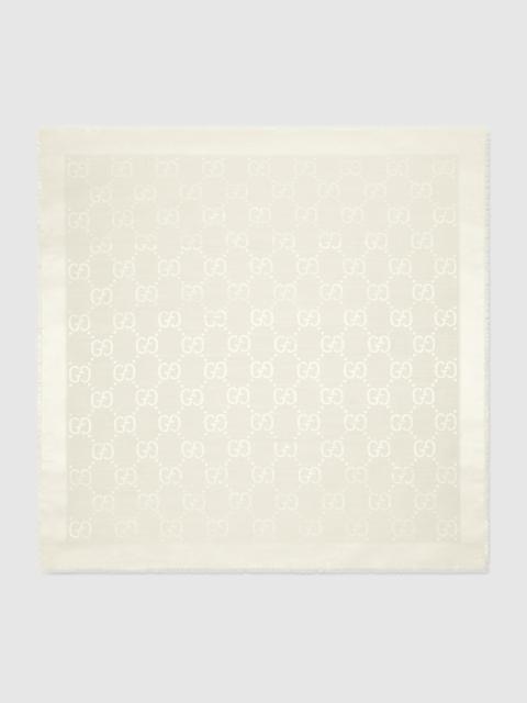 GG jacquard silk wool shawl