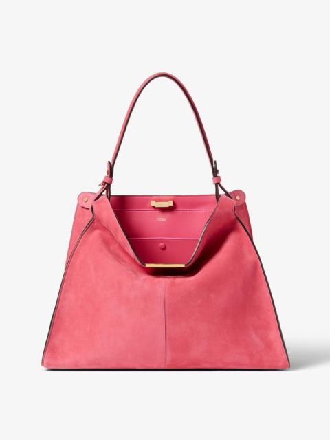 Fendi Way Large Petunia pink suede bag