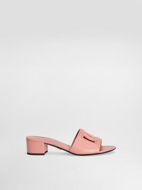 Calfskin mules with DG logo