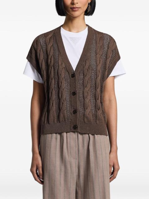 sequinned cordonet cardigan