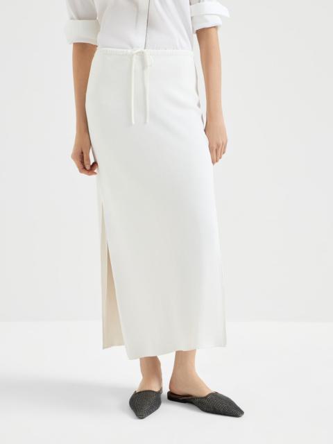 Silk and acetate crêpe cady fluid skirt