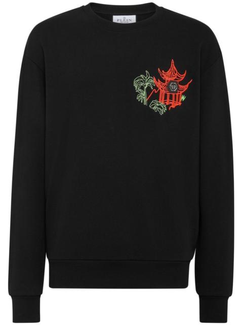 logo-embellished long-sleeve sweatshirt