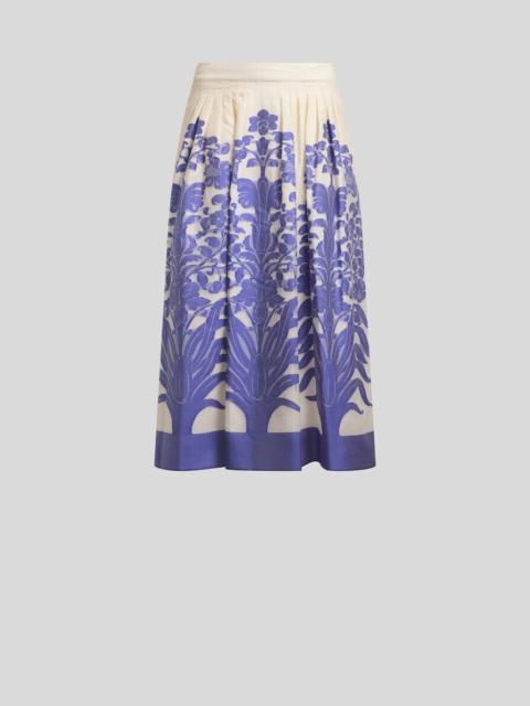 VOILE JACQUARD MIDI SKIRT WITH FLORAL MOTIF
