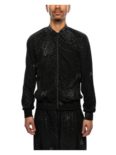 Rib Collar Track Jacket - Pile Jacquard / Spider Web Black