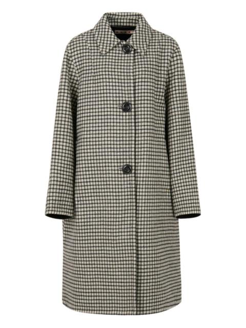 collared checked coat